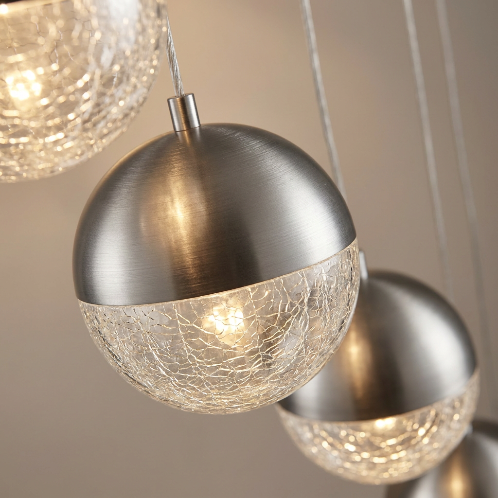 Suspension LED Métal Verre Gris · Furni · photo 11