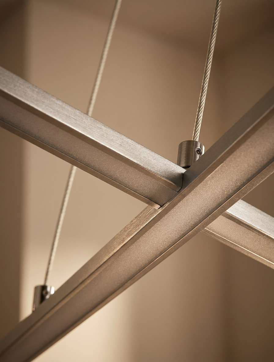 Suspension LED Acier Composite Argenté · Andros · photo 11