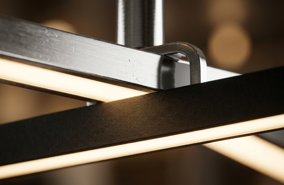 Suspension LED Métal Composite Chromé · Thasos · photo 11