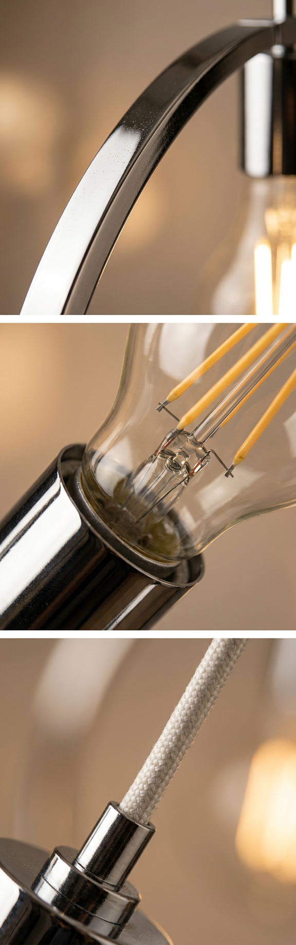 Suspension 2 Lampes LED Acier Composite Chromé · Skiros · photo 11