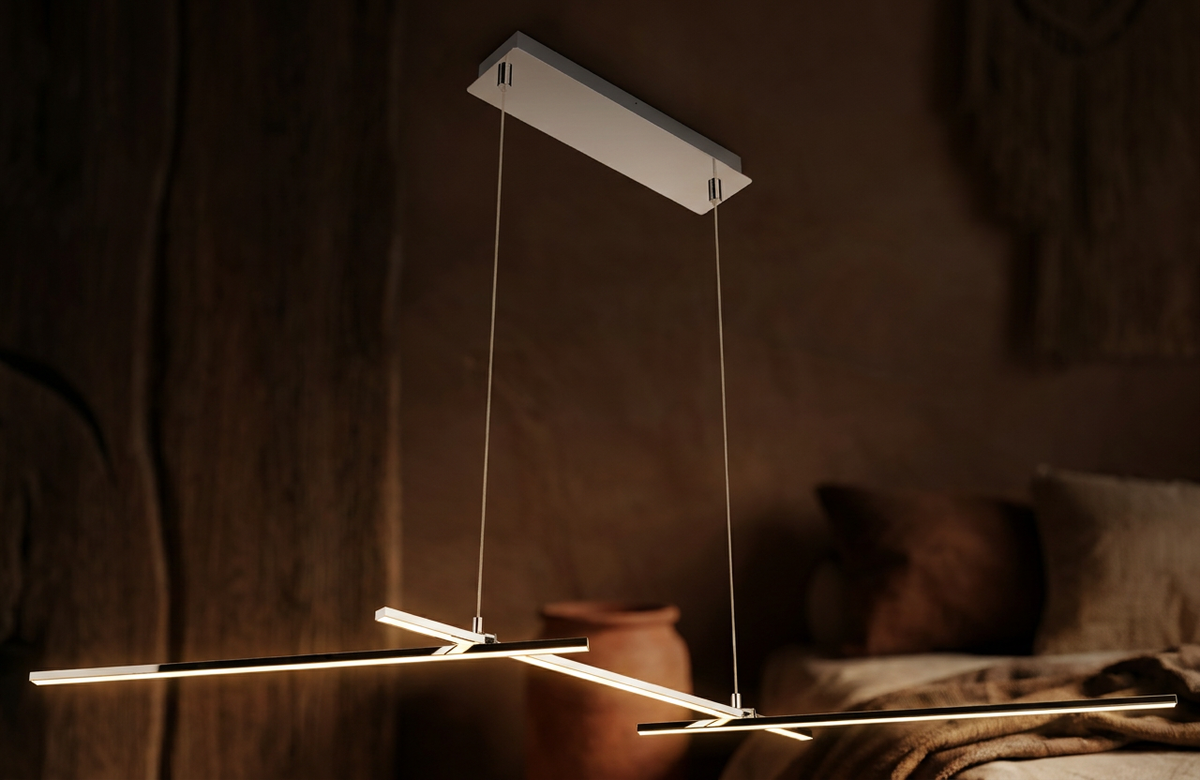 Suspension LED Métal Composite Chromé · Thasos · photo 12