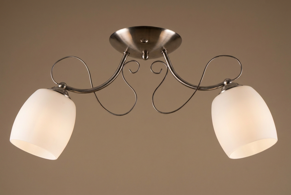 Suspension 2 Lampes Acier Verre Chromé · Amba · photo 12