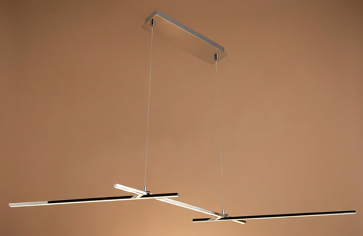 Suspension LED Métal Composite Chromé · Thasos · photo 13