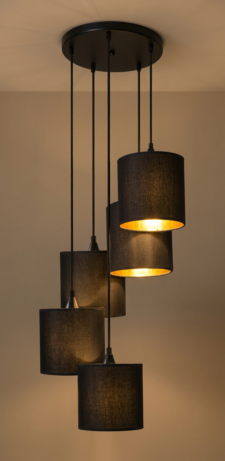Suspension Métal Tissu Noir · Long · photo 12