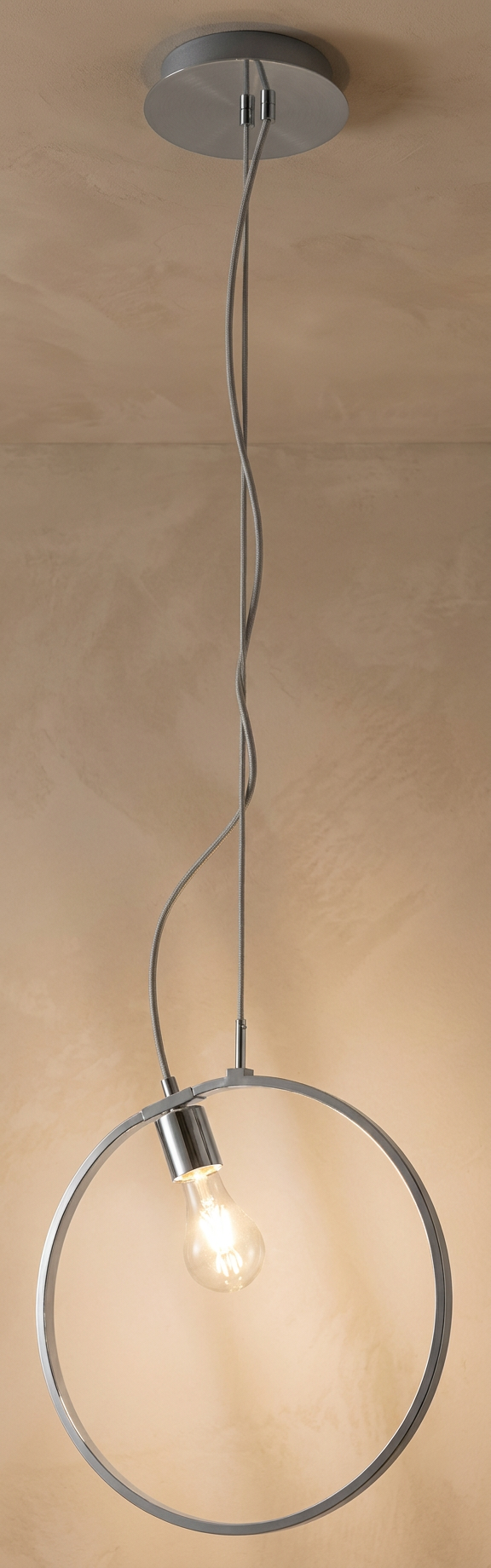 Suspension 2 Lampes LED Acier Composite Chromé · Skiros · photo 14