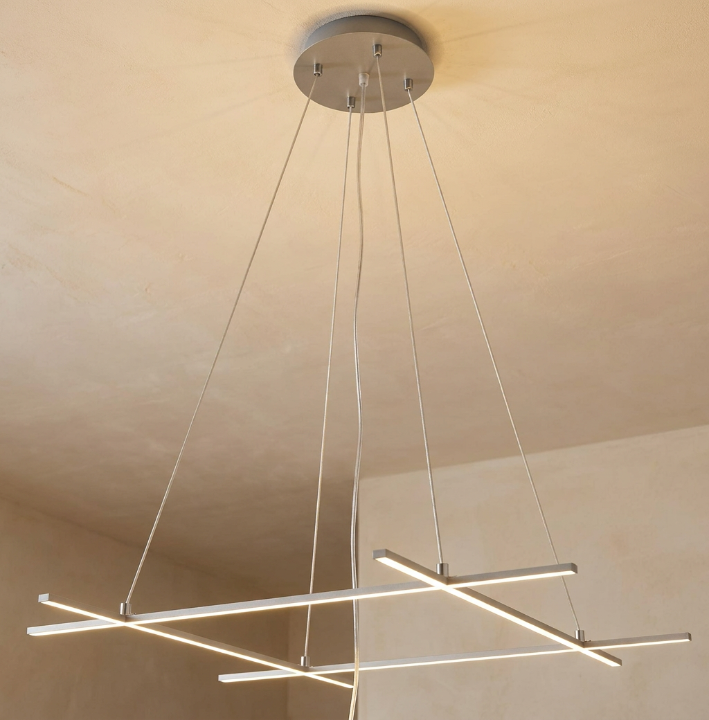 Suspension LED Acier Composite Argenté · Andros · photo 14