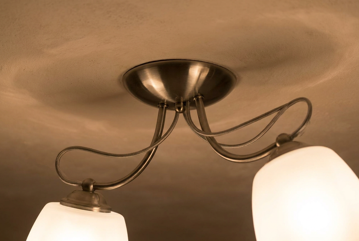 Suspension 2 Lampes Acier Verre Chromé · Amba · photo 13