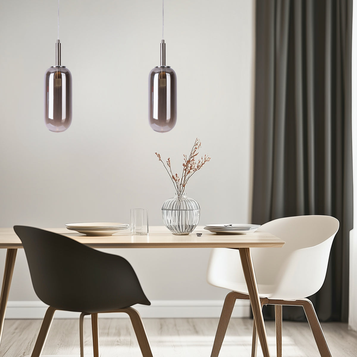 Suspension LED Verre Argenté · Fiuggi · photo 3