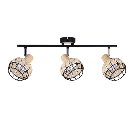 Plafonnier 3 Lampes Noir E14