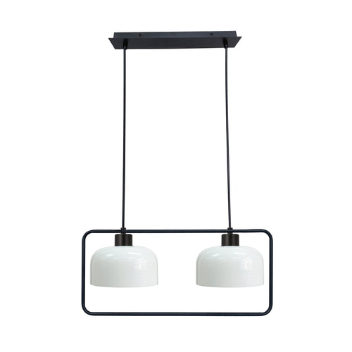 Suspension 2 Lampes Noir & Blanc en Métal - Zodiac