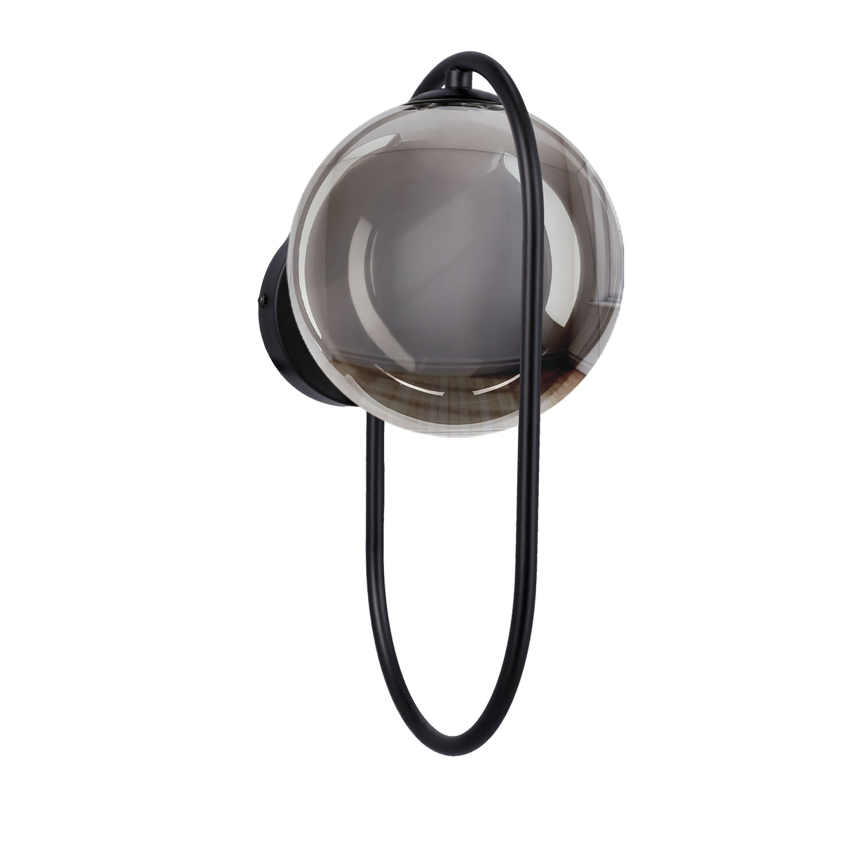 Applique Cordel noir, verre fumé