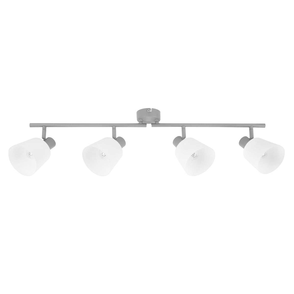 Plafonnier 4 Lampes Acier Verre Gris