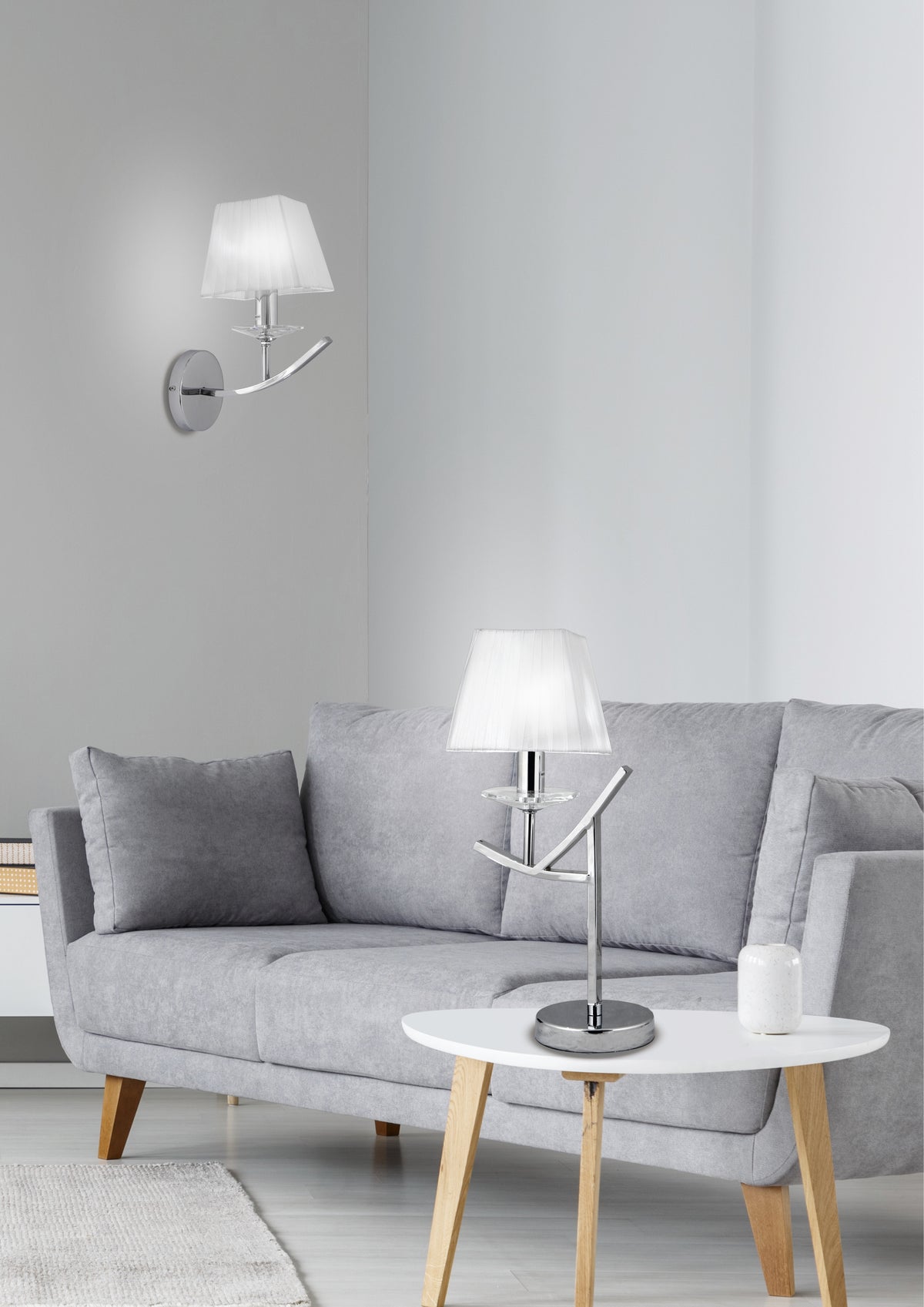 Lampe à poser Acier Chromé Blanc · photo 2