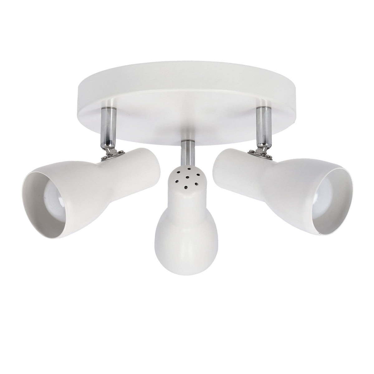Plafonnier 3 Lampes Acier Blanc · Picardo