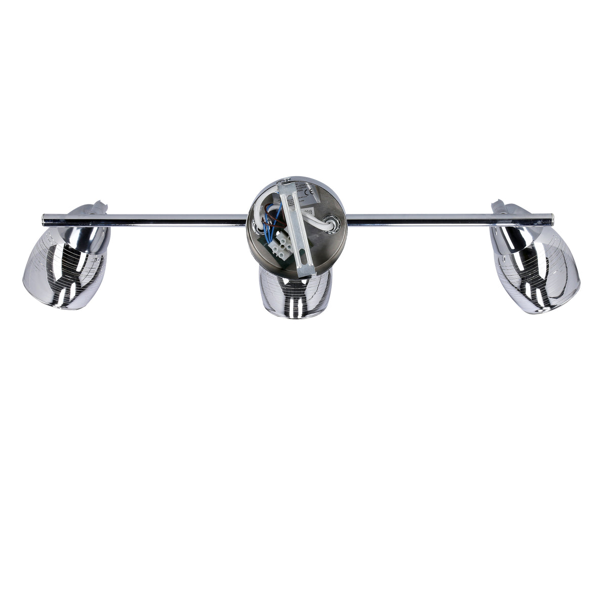 Plafonnier 3 Lampes Acier Verre Chromé · Milton · photo 3