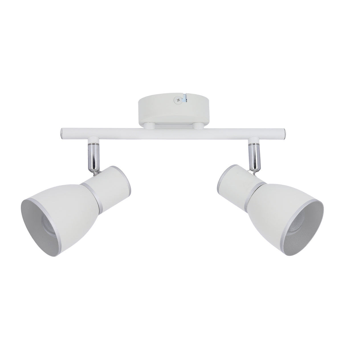 Plafonnier 2 Lampes Acier Blanc Chromé · Fido · photo 3
