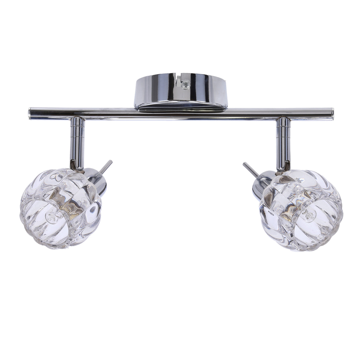 Plafonnier 2 Lampes Métal Cristal Chromé · Bombola · photo 2