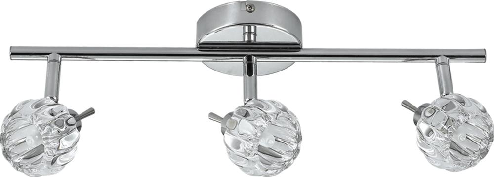 Plafonnier 3 Lampes Métal Cristal Chromé · Bombola