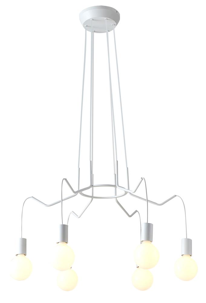 Suspension 6 Lampes Métal Mat Blanc · Basso
