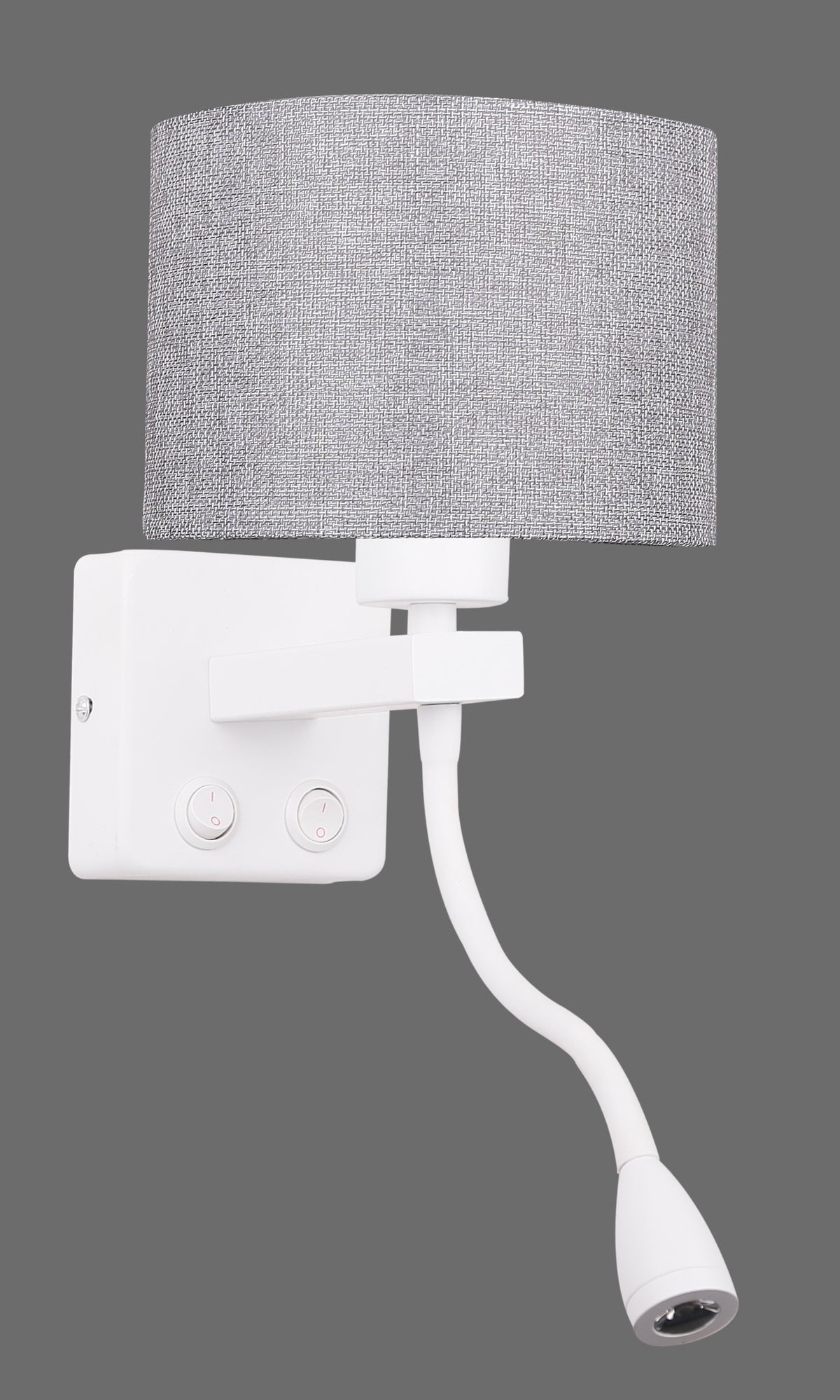 Applique murale 2 Lampes LED Acier Tissu Blanc · Polo · photo 2