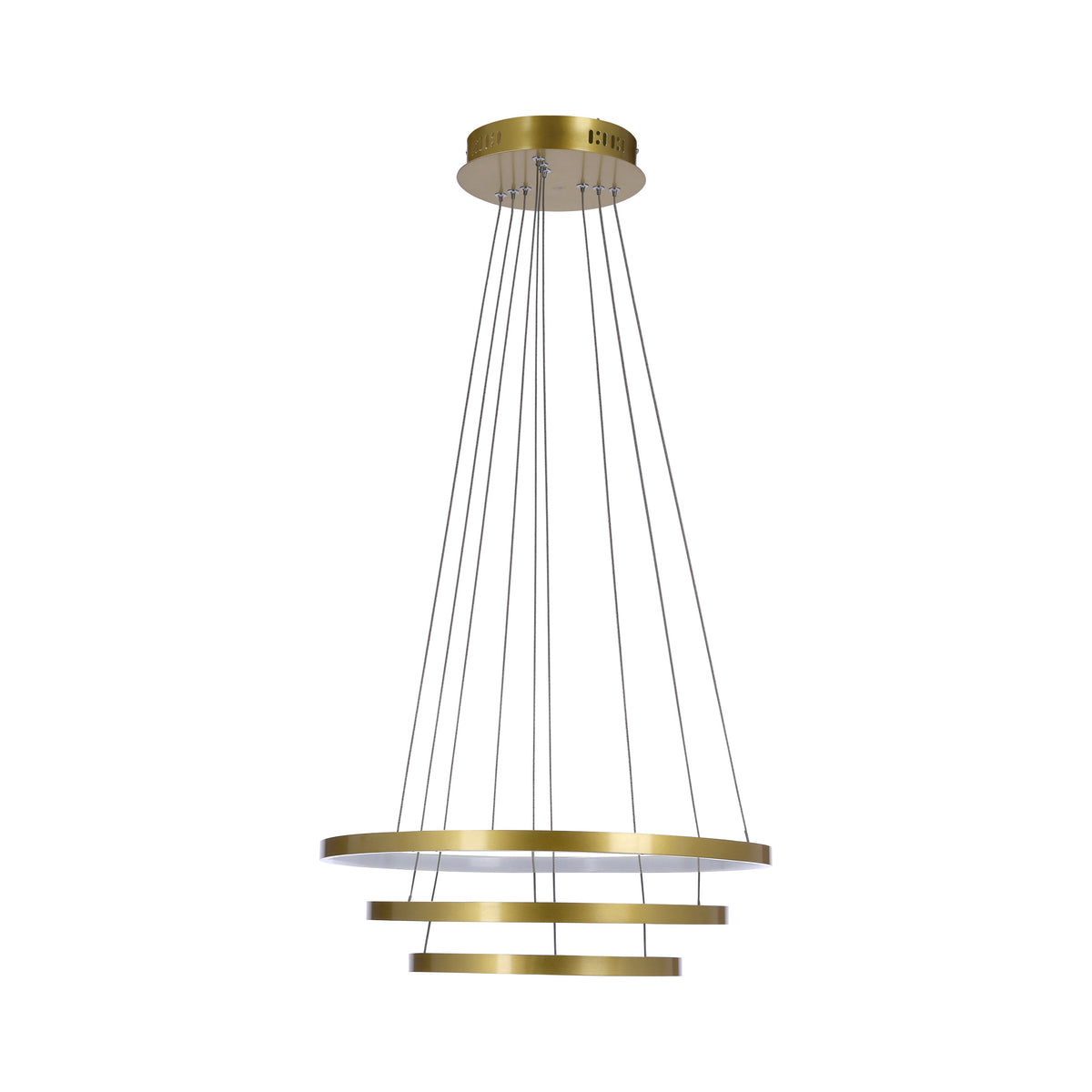 Suspension 3 Lampes LED Métal Doré · Lune