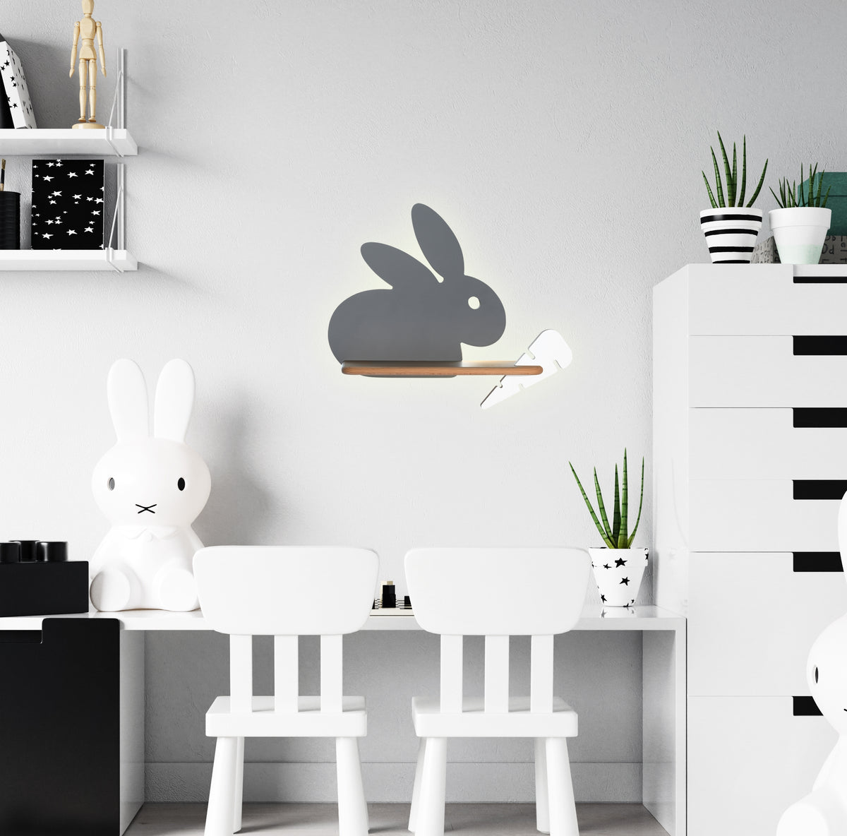 Applique murale LED Bois Gris · Rabit · photo 2