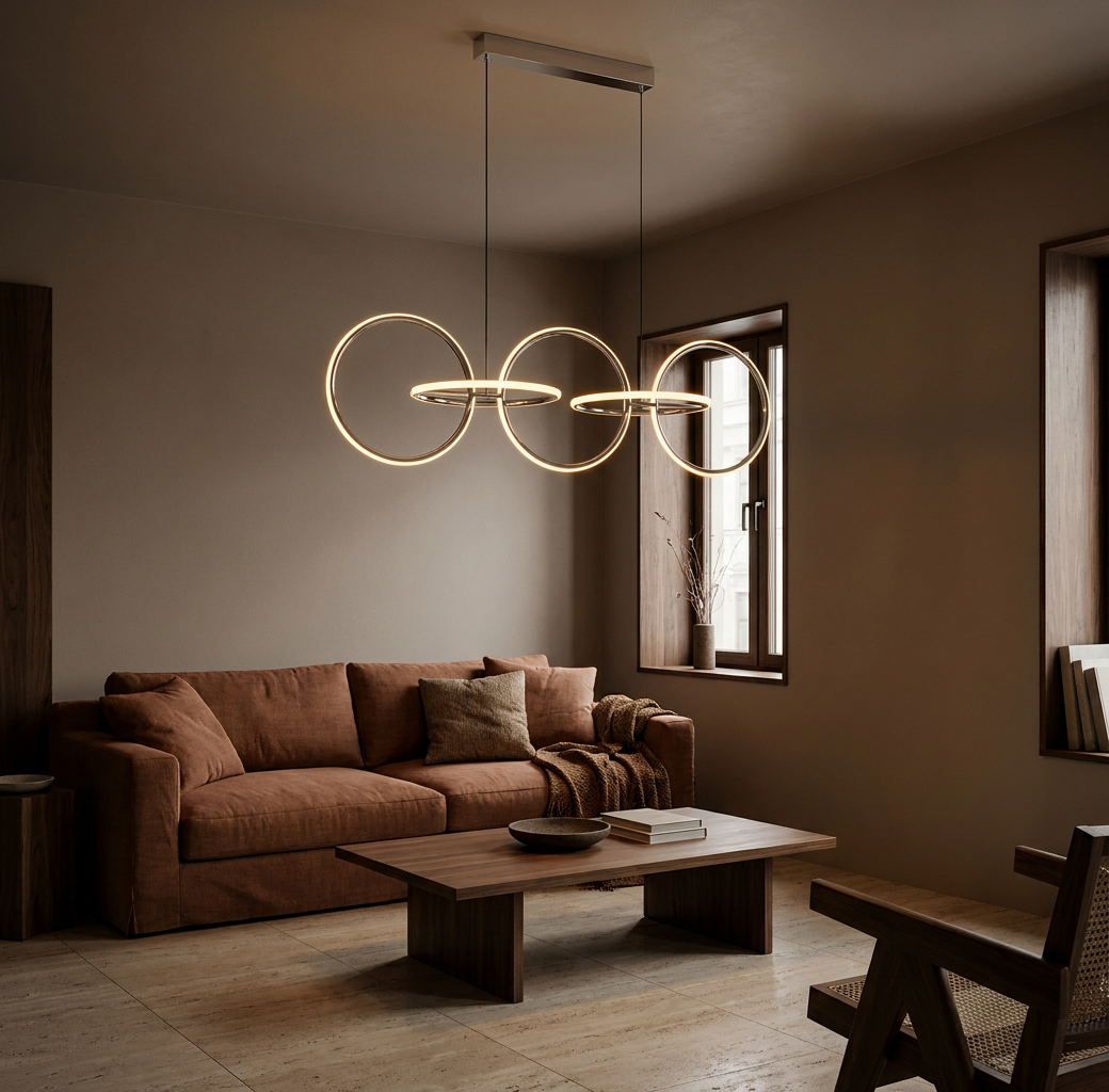 Suspension LED Acier Composite Chromé · Kos · photo 4