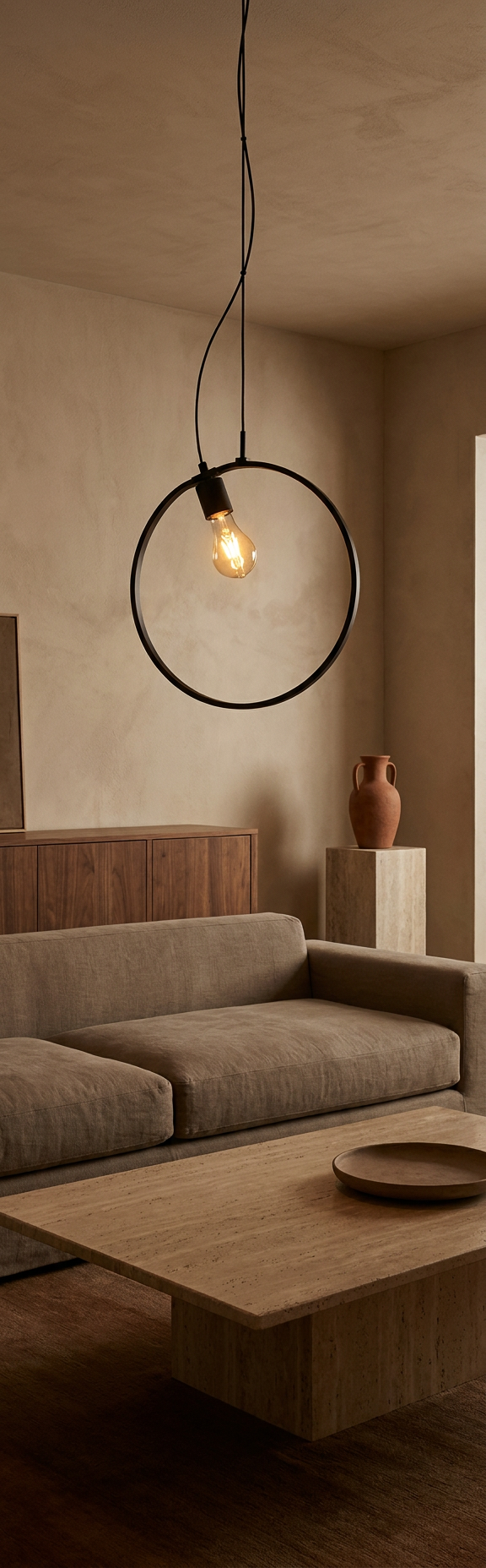 Suspension 2 Lampes LED Acier Composite Noir · Skiros · photo 5