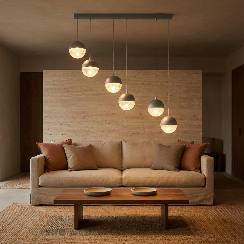 Suspension LED Métal Verre Gris · Furni · photo 5