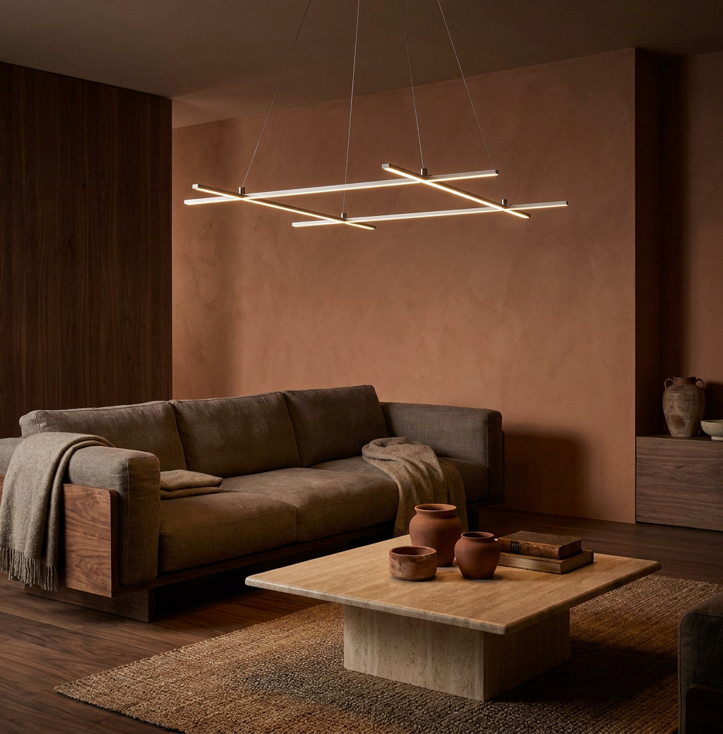 Suspension LED Acier Composite Argenté · Andros · photo 5
