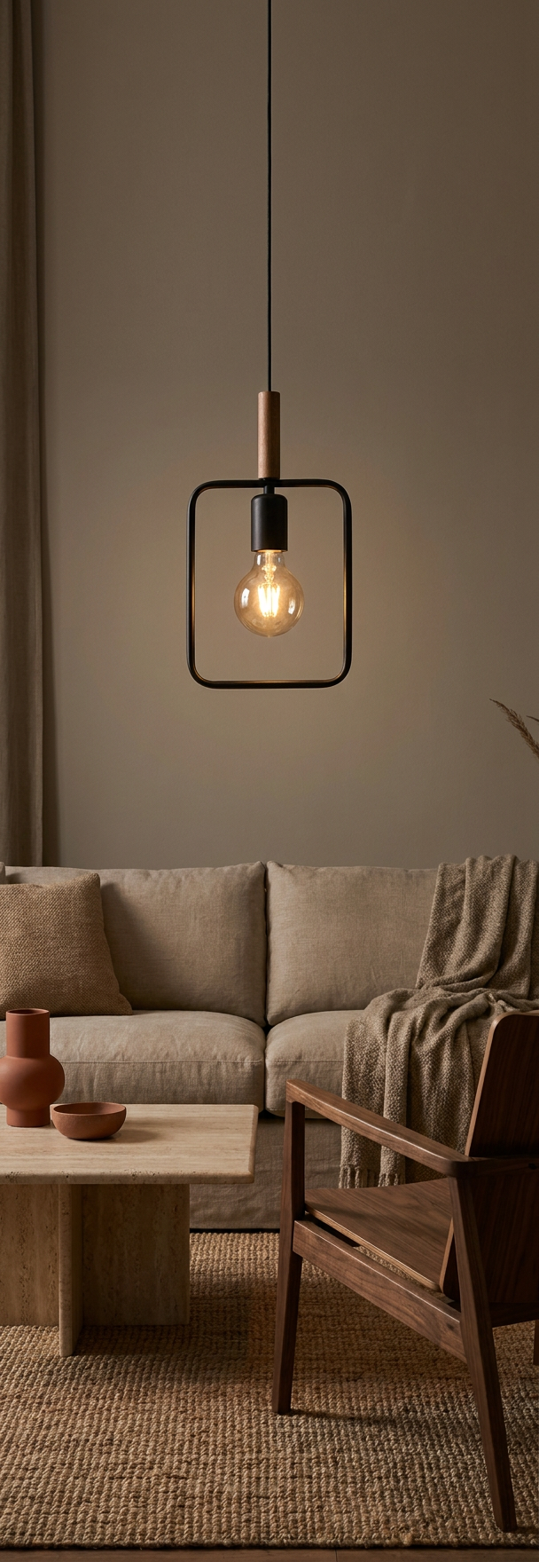Suspension Métal Bois Noir · Frame · photo 5