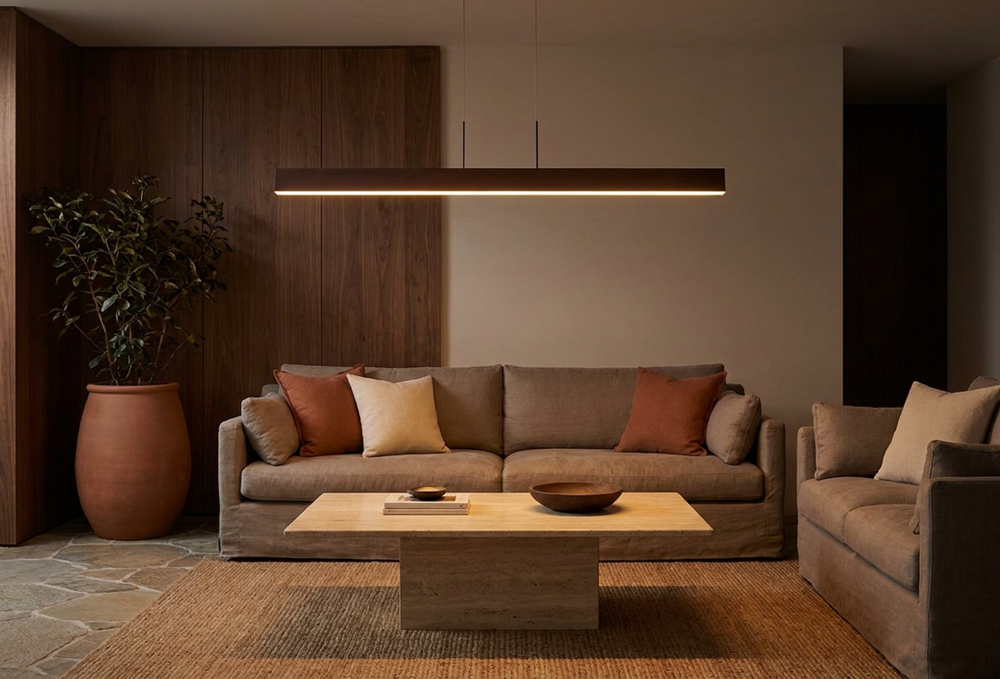Suspension LED Acier Composite Marron · Coconut · photo 5