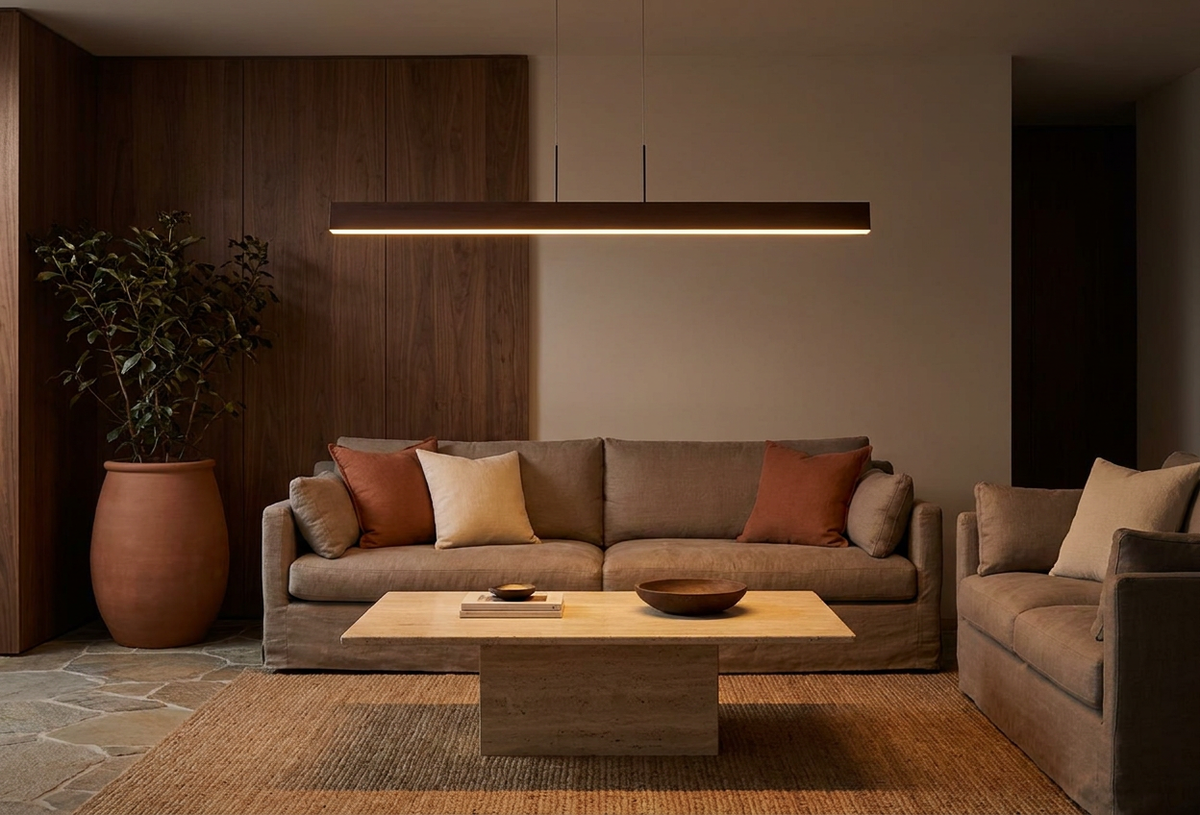 Suspension LED Acier Composite Marron · Coconut · photo 5
