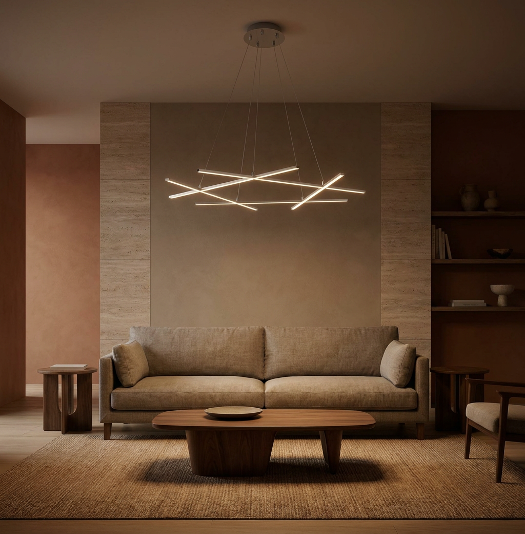 Suspension LED Acier Composite Argenté · Andros · photo 5
