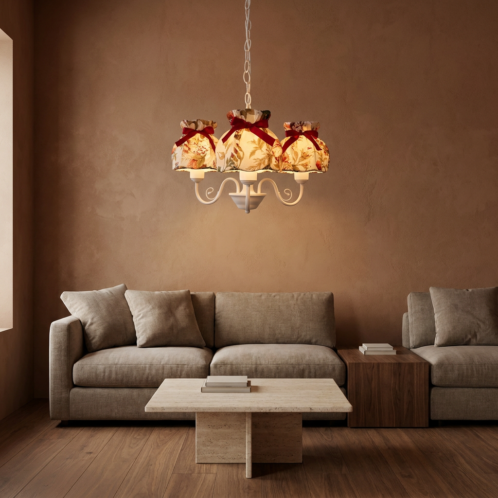 Suspension 3 Lampes Blanc et Rouge · Rozano · photo 4