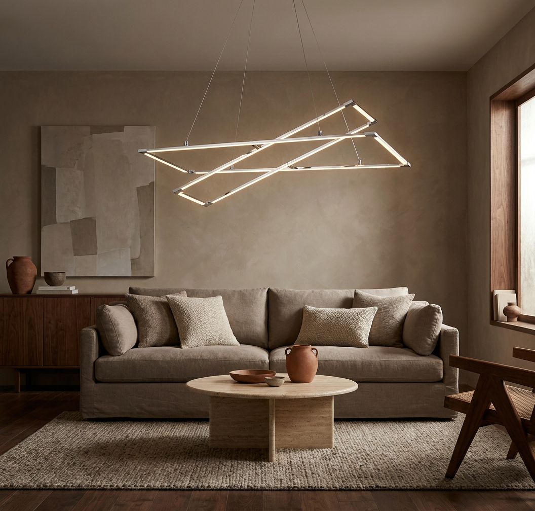 Suspension LED Acier Composite Chromé · Kseros · photo 5