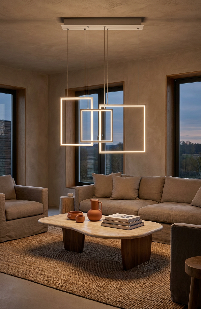 Suspension LED Acier Composite Blanc · Keos · photo 5