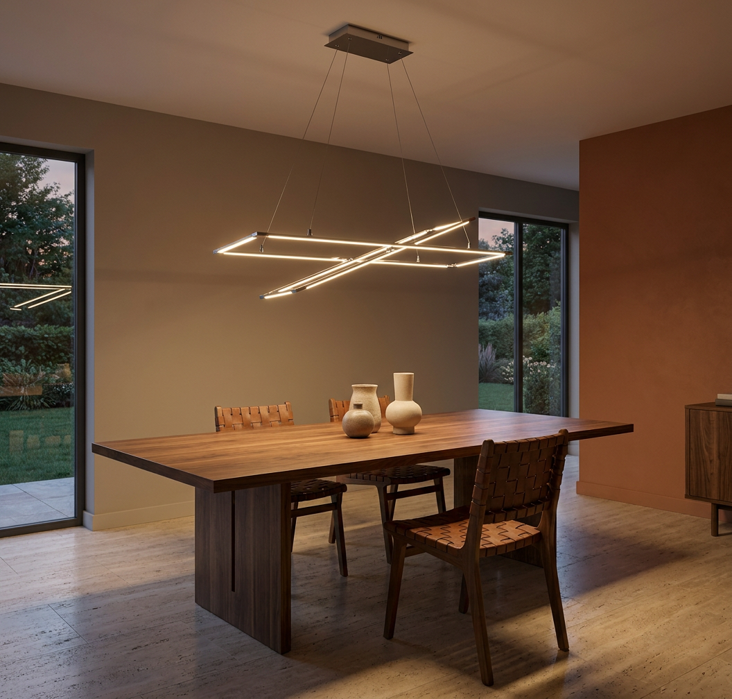 Suspension LED Acier Composite Chromé · Kseros · photo 6