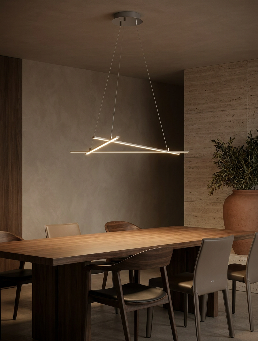 Suspension LED Acier Composite Argenté · Andros · photo 6