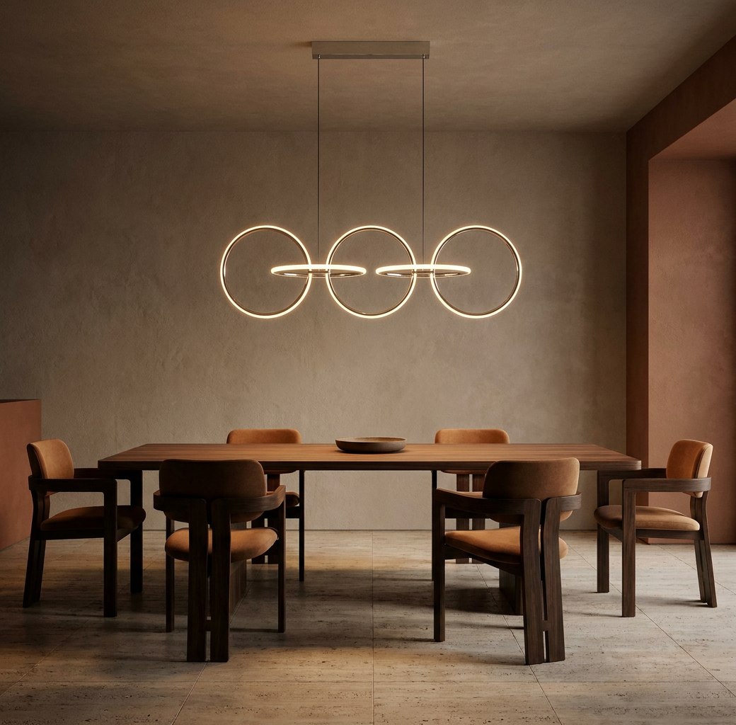 Suspension LED Acier Composite Chromé · Kos · photo 5