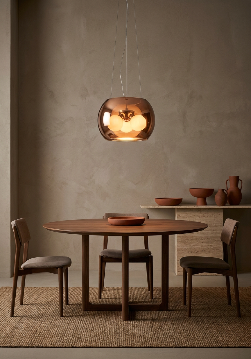 Suspension 3 Lampes Métal Verre Doré · Gemo · photo 6