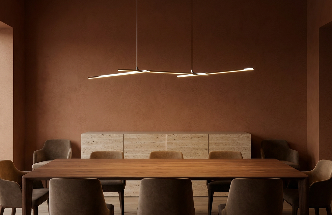 Suspension LED Métal Composite Chromé · Thasos · photo 6