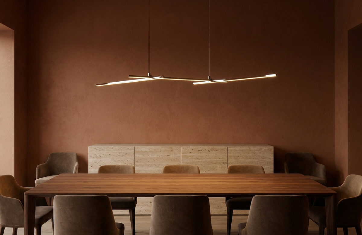 Suspension LED Métal Composite Chromé · Thasos · photo 6
