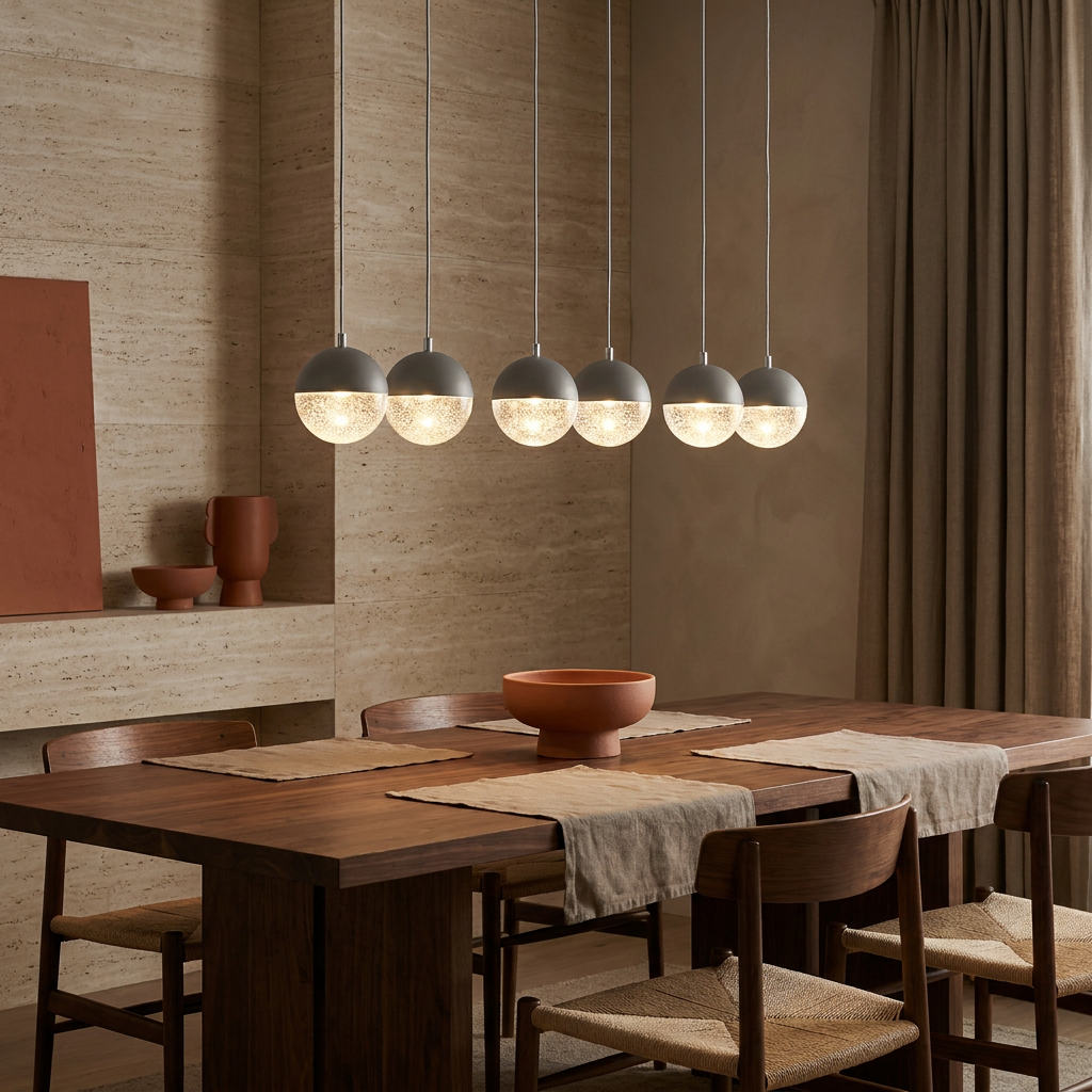Suspension LED Métal Verre Gris · Furni · photo 6