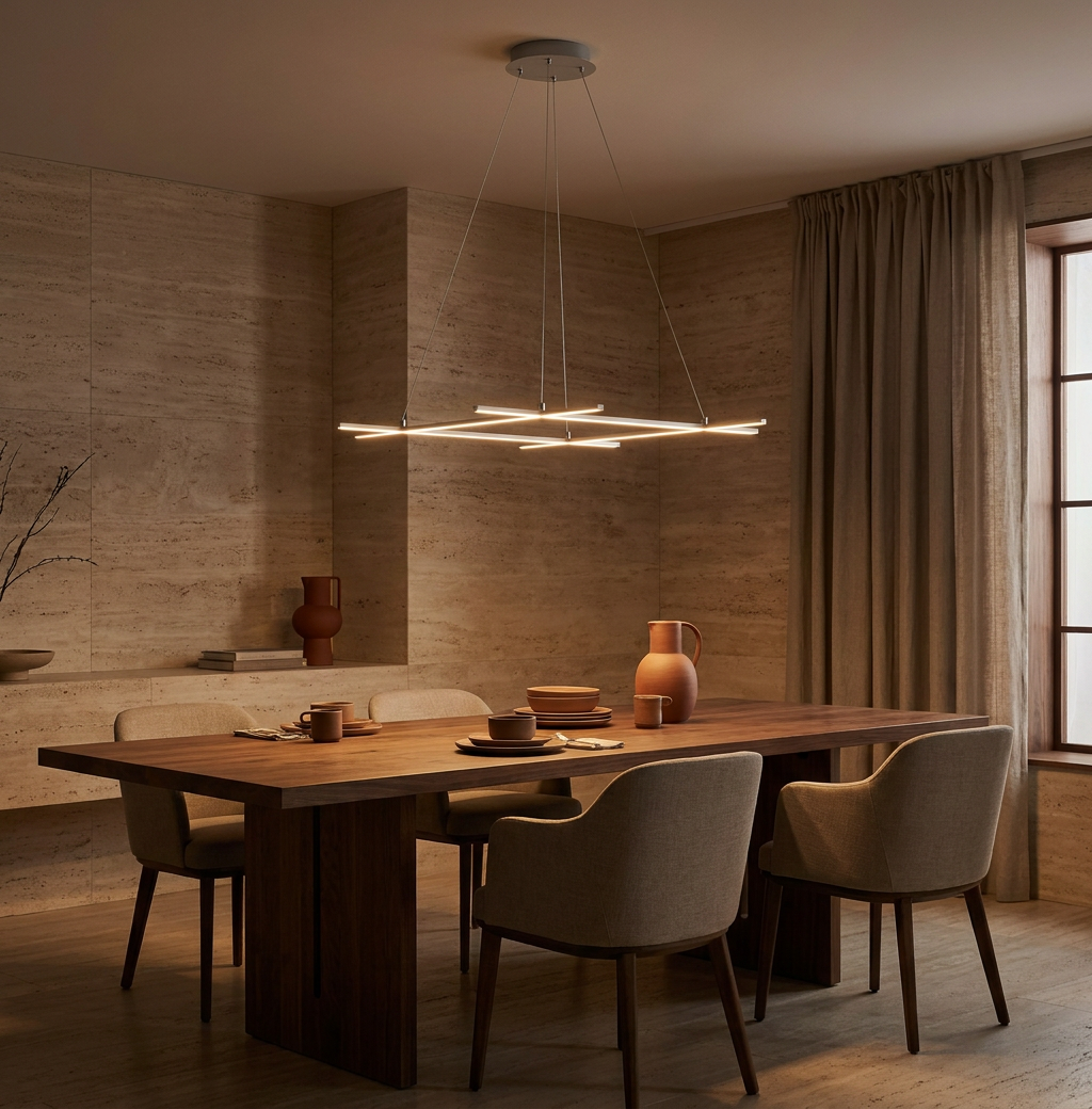 Suspension LED Acier Composite Argenté · Andros · photo 6