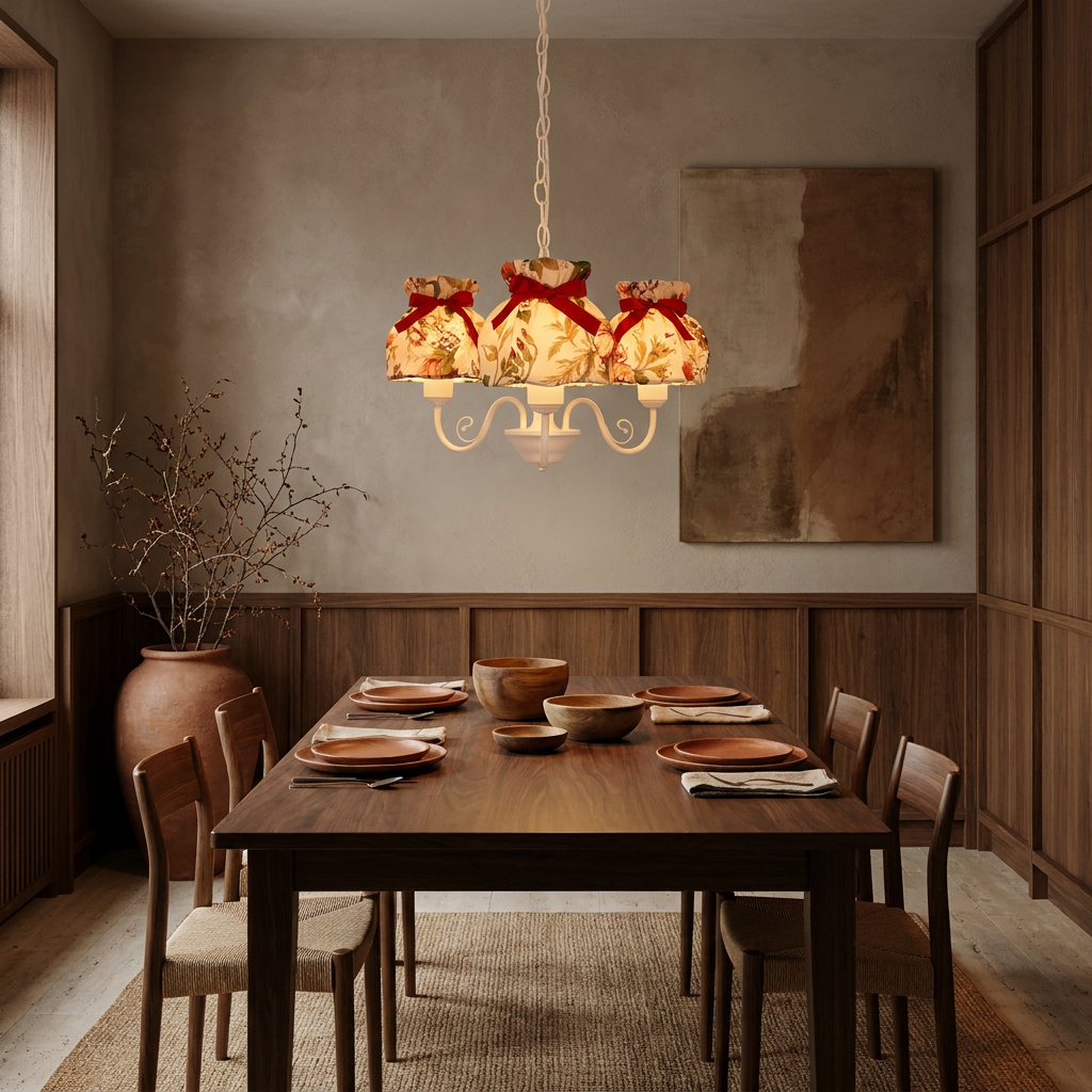Suspension 3 Lampes Blanc et Rouge · Rozano · photo 5