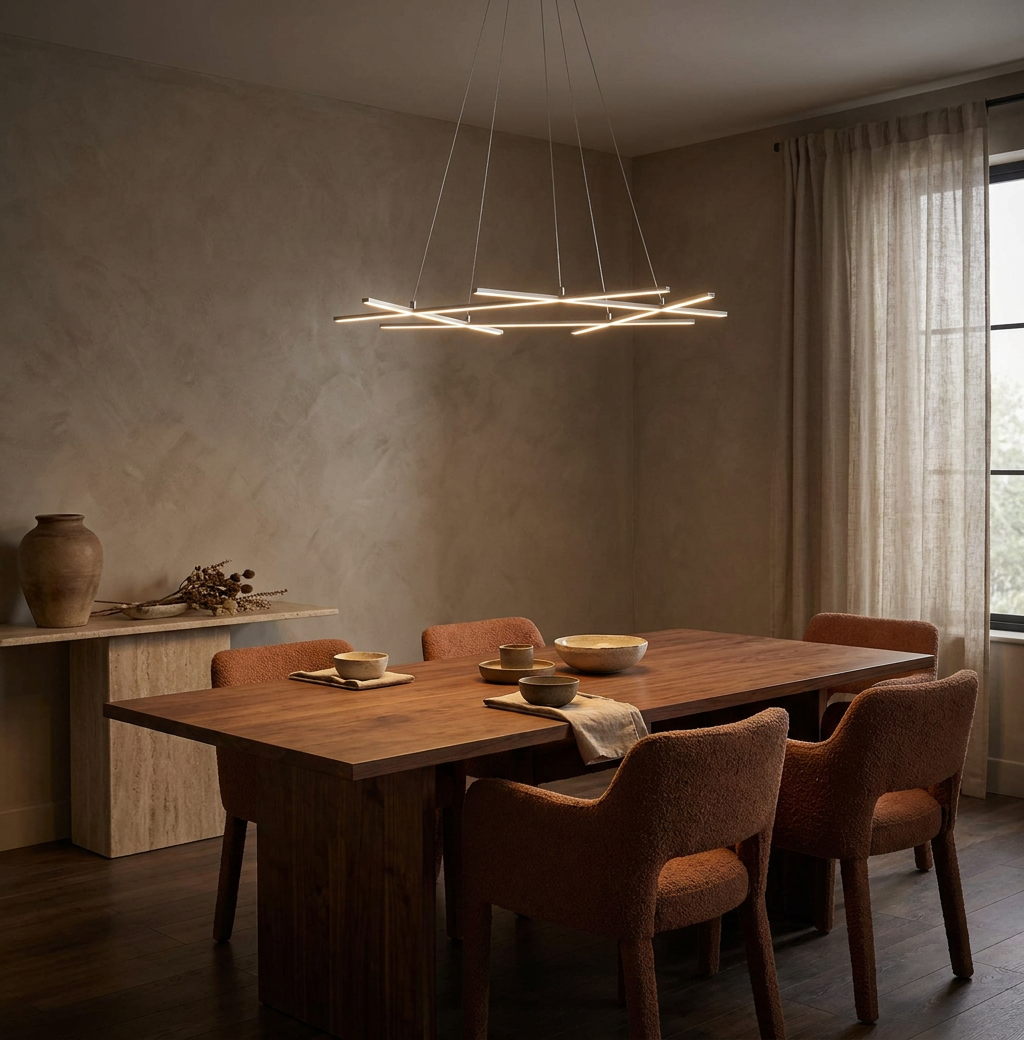 Suspension LED Acier Composite Argenté · Andros · photo 6