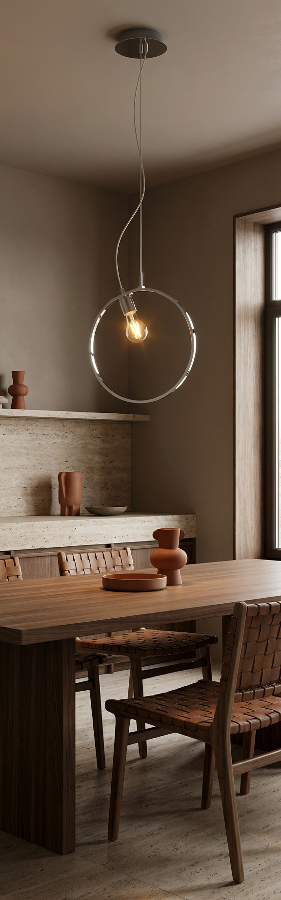 Suspension 2 Lampes LED Acier Composite Chromé · Skiros · photo 6