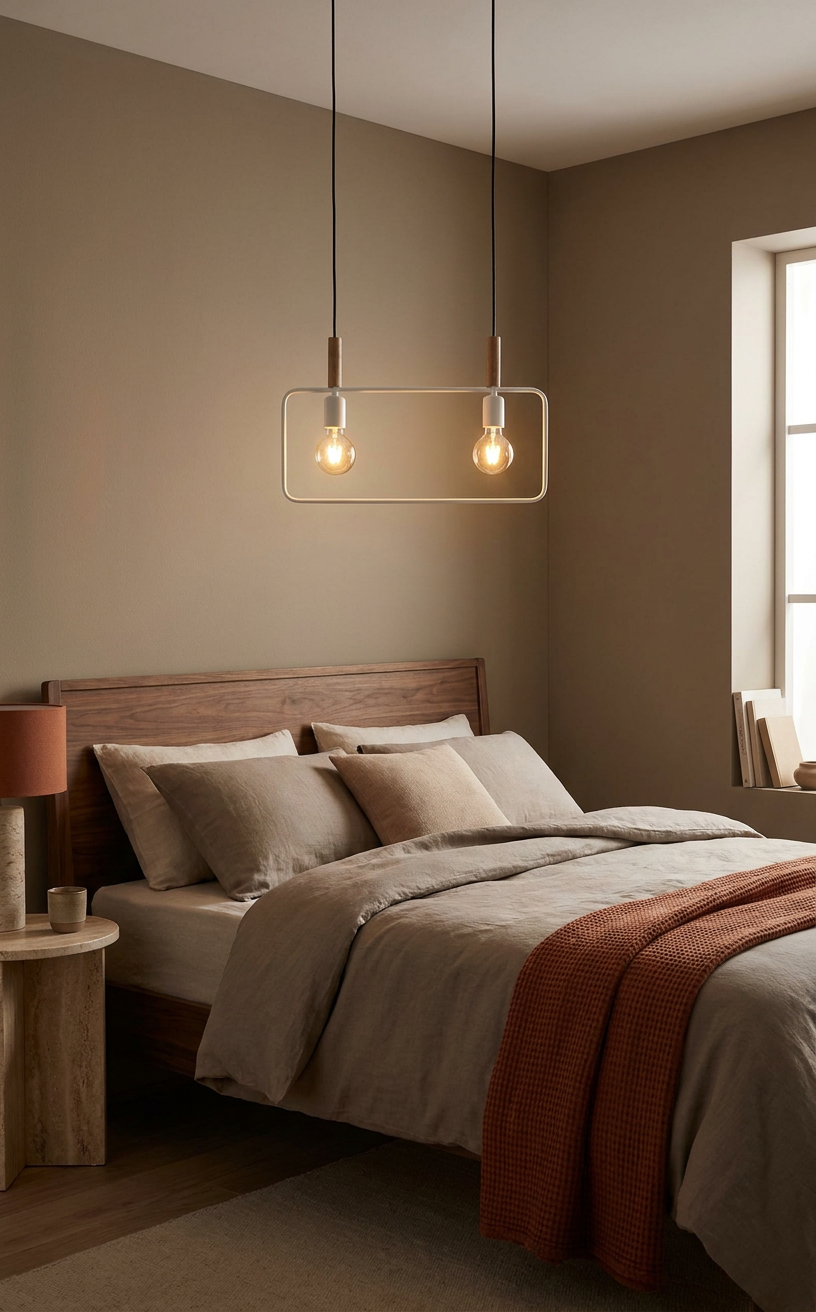 Suspension 2 Lampes Métal Bois Blanc · Frame · photo 6
