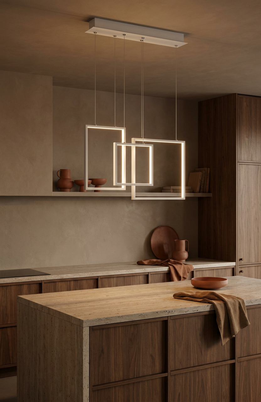 Suspension LED Acier Composite Blanc · Keos · photo 7